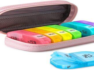 LaLaGo Pink Leather Pill Organizer