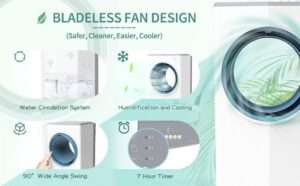 Bladeless Portable Evaporative Cooler & Humidifier