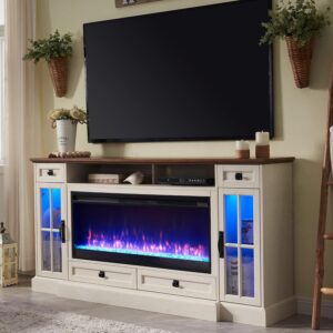 Farmhouse TV Stand with 42" Fireplace